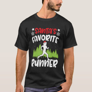 Santas Favorite Runner Run Geschenke Matching Runn T-Shirt