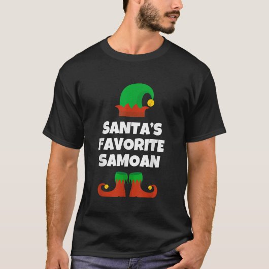 Santas Favorite Samoan WeihnachtsHat Funny Samoa T-Shirt (Vorderseite)
