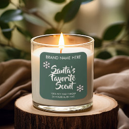 Santa's Favorite Scent | Modern Candle Labels Quadratischer Aufkleber