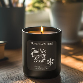 Santa's Favorite Scent | Modern Candle Labels Quadratischer Aufkleber