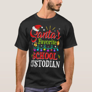 Santas Favorite School Custodian Weihnachten T-Shirt