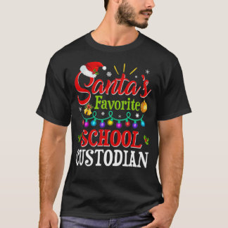 Santas Favorite School Custodian Weihnachten T-Shirt