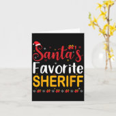 Santas Favorite Sheriff Matching Family Pajama Chr Karte (Gelbe Blume)
