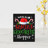 Santa's Favorite Shopper Christmas Party Karte (Gelbe Blume)