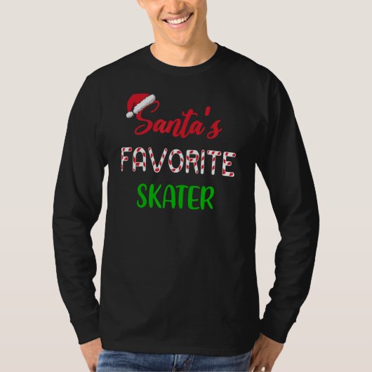 Santas Favorite Skater   Funny Figure Skating Chri T-Shirt (Vorderseite)