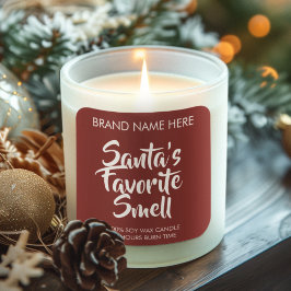 Santa's Favorite Smell Candle Labels Quadratischer Aufkleber