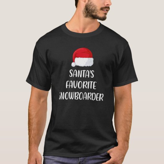 Santas Favorite Snowboarder Christmas Snowboard T-Shirt (Vorderseite)