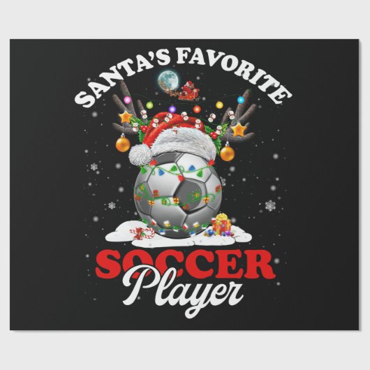 Santa's Favorite Soccer Player Christmas Pajama Geschenkpapier (Flach)
