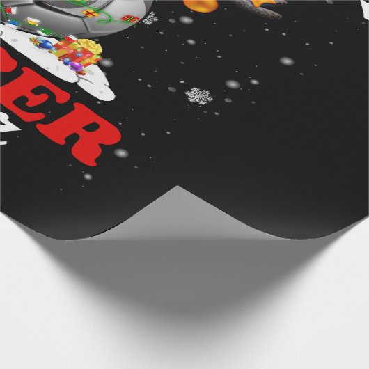 Santa's Favorite Soccer Player Christmas Pajama Geschenkpapier (Ecke)