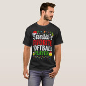 Santas Favorite Softball Player Funny Christmas So T-Shirt (Vorne ganz)