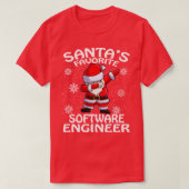 Santas Favorite Software Engineer Weihnachten T-Shirt (Design vorne)
