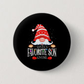 Santa's Favorite Son Gnome Matching Christmas Paja Button (Vorderseite)