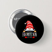 Santas Favorite Son Gnome Matching Christmas Paja Button (Vorne & Hinten)