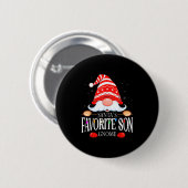 Santa's Favorite Son Gnome Matching Christmas Paja Button (Vorne & Hinten)