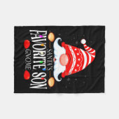 Santas Favorite Son Gnome Matching Christmas Paja Fleecedecke (Vorderseite (Horizontal))