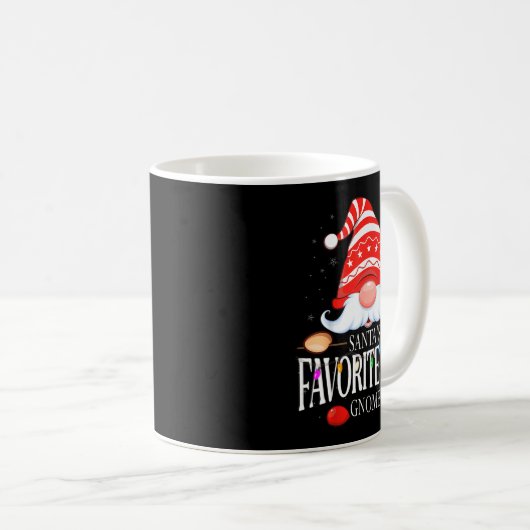 Santa's Favorite Son Gnome Matching Christmas Paja Kaffeetasse (VorderseiteRechts)