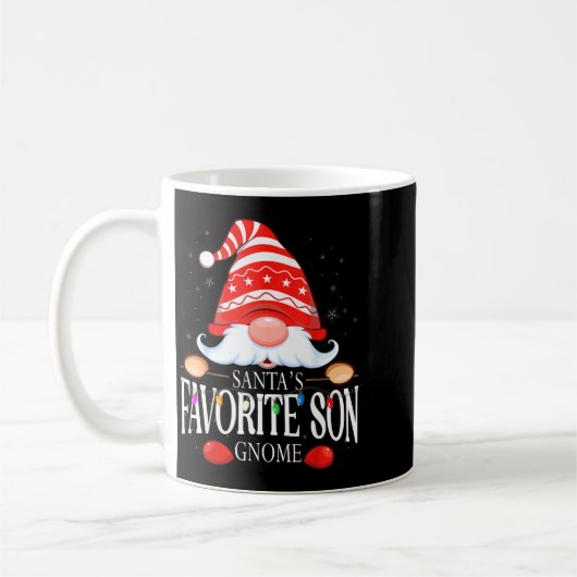 Santa's Favorite Son Gnome Matching Christmas Paja Kaffeetasse (Links)