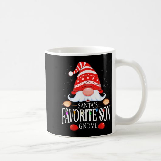 Santa's Favorite Son Gnome Matching Christmas Paja Kaffeetasse (Rechts)