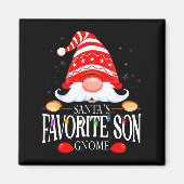 Santas Favorite Son Gnome Matching Christmas Paja Magnet (Vorne)