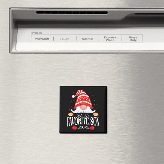 Santa's Favorite Son Gnome Matching Christmas Paja Magnet (In Situ (Geschirrspüler))