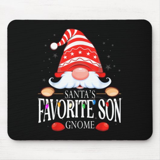 Santa's Favorite Son Gnome Matching Christmas Paja Mousepad (Vorne)