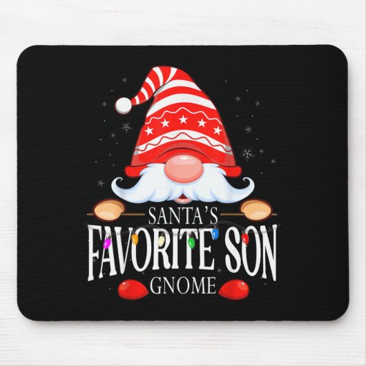 Santa's Favorite Son Gnome Matching Christmas Paja Mousepad (Vorne)