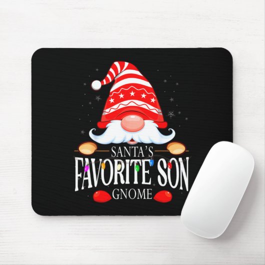 Santas Favorite Son Gnome Matching Christmas Paja Mousepad (Mit Mouse)