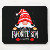 Santas Favorite Son Gnome Matching Christmas Paja Mousepad (Vorne)