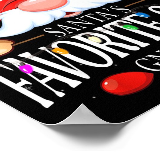 Santa's Favorite Son Gnome Matching Christmas Paja Poster (Ecke)