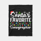 Santa's Favorite Sonographer Funny Christmas Famil Fleecedecke (Vorderseite)