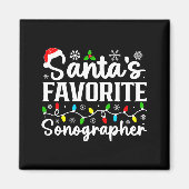 Santa's Favorite Sonographer Funny Christmas Famil Magnet (Vorne)