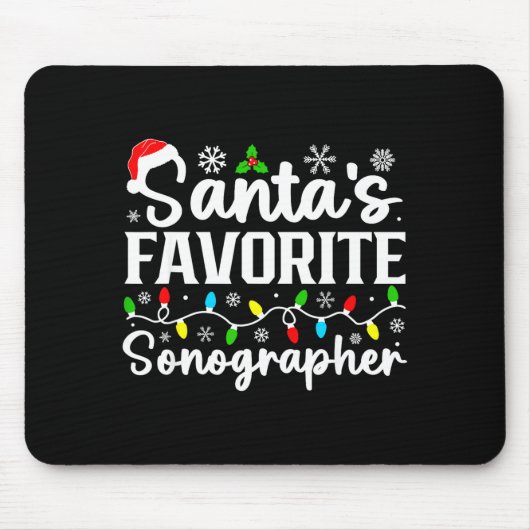 Santa's Favorite Sonographer Funny Christmas Famil Mousepad (Vorne)