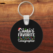 Santa's Favorite Sonographer Funny Christmas Famil Schlüsselanhänger (Vorderseite)