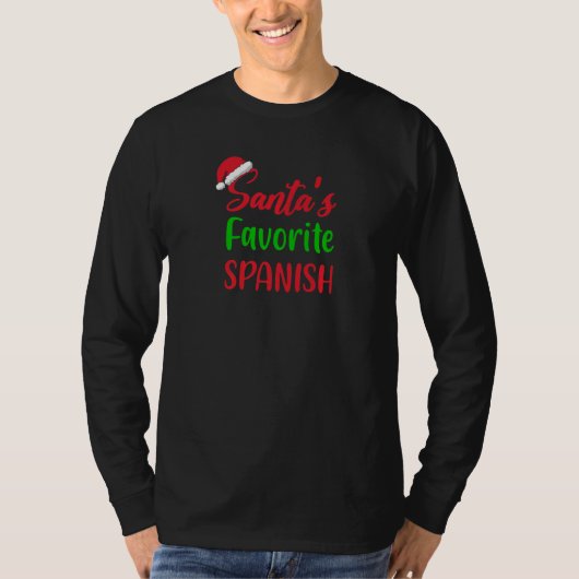 Santas Favorite Spanish Christmas Xmas pajama T-Shirt (Vorderseite)