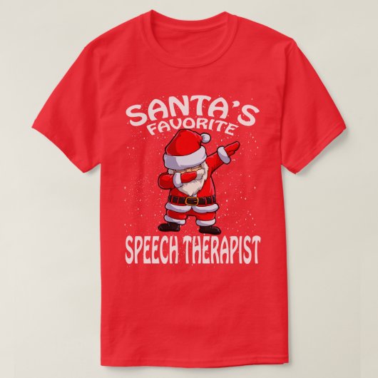 Santas Favorite Speech Therapeutin Weihnachten T-Shirt (Design vorne)