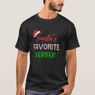 Santas Favorite Surfer Funny Surfen Weihnachten T-Shirt