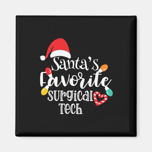 Santa's Favorite Surgical Tech Christmas Lights Sa Magnet (Vorne)