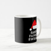 Santa's Favorite Swimmer Christmas Funny Xmas Swim Kaffeetasse (VorderseiteRechts)