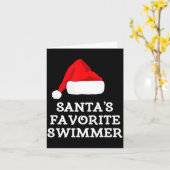 Santa's Favorite Swimmer Christmas Funny Xmas Swim Karte (Gelbe Blume)