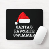 Santa's Favorite Swimmer Christmas Funny Xmas Swim Mousepad (Mit Mouse)