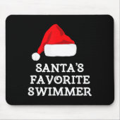 Santa's Favorite Swimmer Christmas Funny Xmas Swim Mousepad (Vorne)