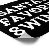 Santa's Favorite Swimmer Christmas Funny Xmas Swim Poster (Ecke)