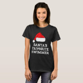 Santa's Favorite Swimmer Christmas Funny Xmas Swim T-Shirt (Vorne ganz)
