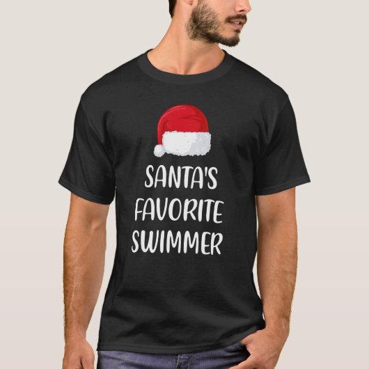 Santas Favorite Swimmer Christmas   Swimming   T-Shirt (Vorderseite)