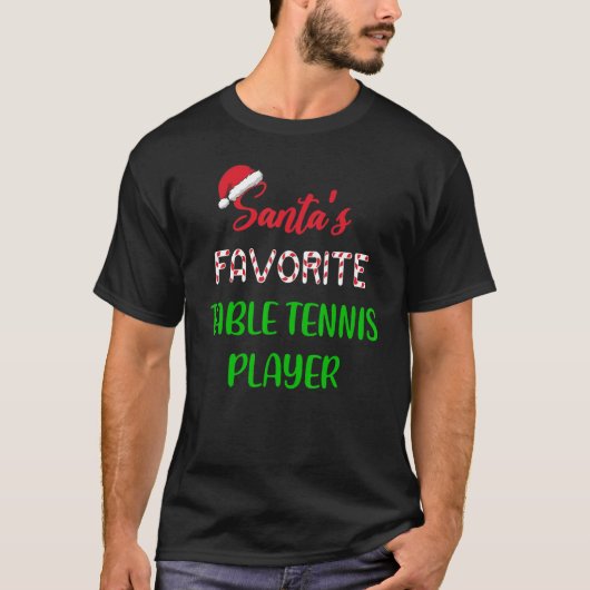 Santas Favorite Table Tennis Player Funny Christ T-Shirt (Vorderseite)