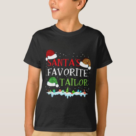 Santa's Favorite Tailor Fun Christmas Alterations T-Shirt (Vorderseite)