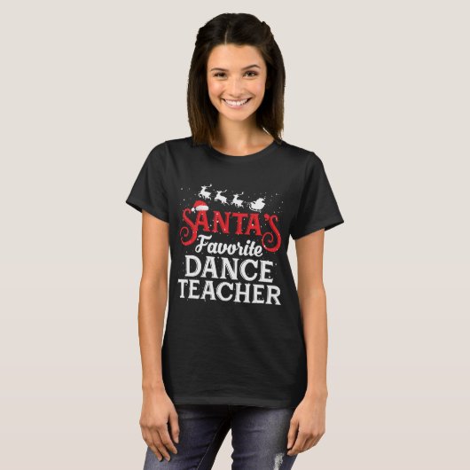 Santas Favorite Tanzlehrer Funny T-Shirt (Vorne ganz)