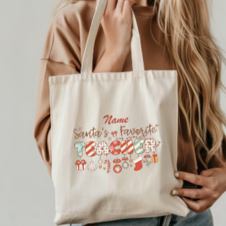 Santa's Favorite Teacher Christmas Tragetasche