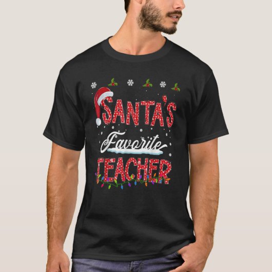 Santa's Favorite Teacher Family Matching Group Chr T-Shirt (Vorderseite)