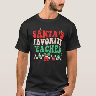 Santas Favorite Teacher Funny Christmas T-Shirt